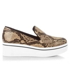 Stella McCartney Binx Snake Print Python Wedge Platform Loafers